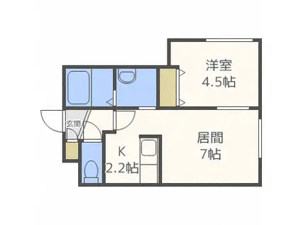 シェリエ平岸(1LDK/3階)の間取り写真