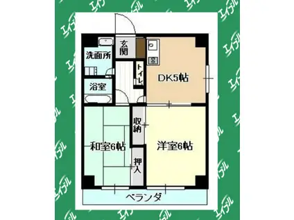 ハイツヤマトIII(2DK/2階)の間取り写真