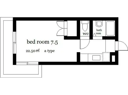 オクトワール宮崎西弐番館(ワンルーム/1階)の間取り写真