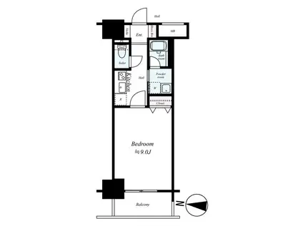 セレッソコート新大阪(1K/9階)の間取り写真