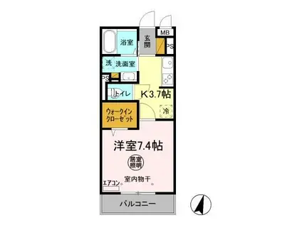 エヌティーシーながれやま(1K/3階)の間取り写真