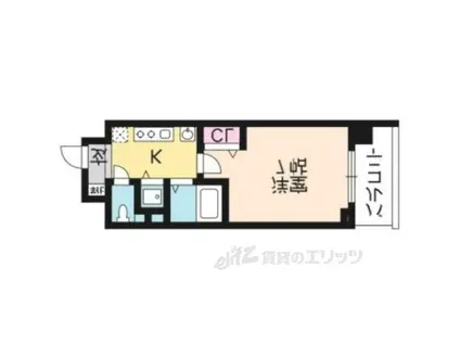 プレミアムステージ京大前(1K/1階)の間取り写真