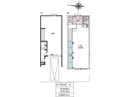 WORKINGBASE伊丹ウエスト(ワンルーム/1階)の間取り写真