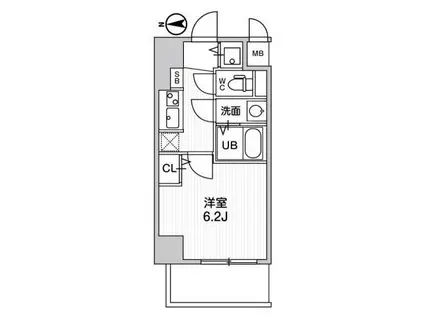 LA DOUCEUR江坂II(1K/8階)の間取り写真