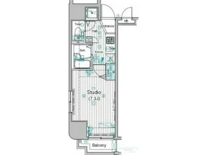 ガラ・シティ笹塚駅前(1K/10階)の間取り写真