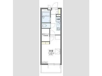 レオパレス枇杷島(1K/3階)の間取り写真