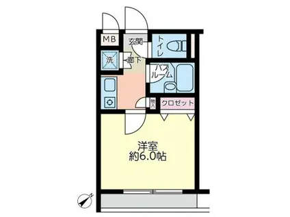 エクセシオーネ赤塚(1K/3階)の間取り写真