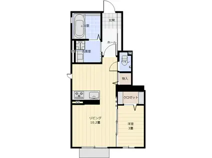 コフレ タ ビジュー(1LDK/1階)の間取り写真