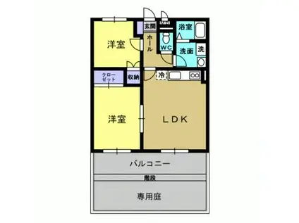 ベーシックパレス(2LDK/1階)の間取り写真