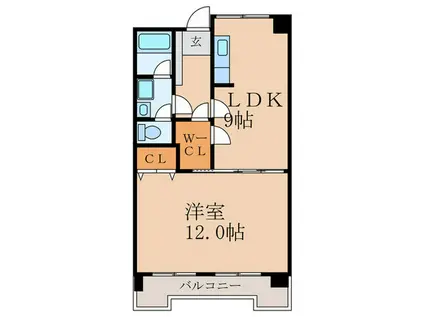 レジデンス鋲賀(1LDK/6階)の間取り写真