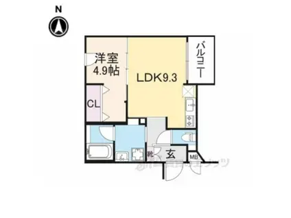 R.北車屋町(1LDK/5階)の間取り写真