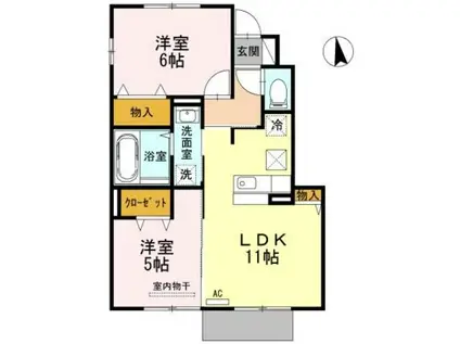 ビューテラス A(2LDK/1階)の間取り写真