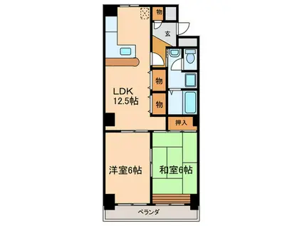 フリージア(2LDK/3階)の間取り写真