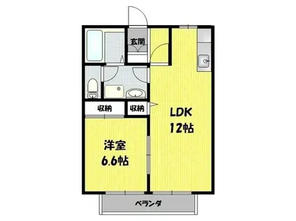 ボイス中島(1LDK/1階)の間取り写真