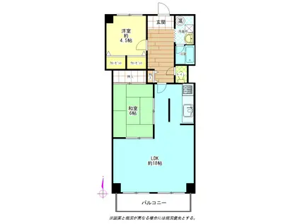 寿町サンハイツ(2LDK/8階)の間取り写真