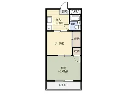 カインドハウス相生(2K/1階)の間取り写真