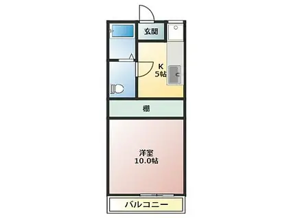 アローン都田(1K/1階)の間取り写真