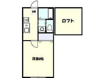 ガーデンヒルズ溝の口(1K/1階)の間取り写真