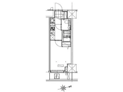 ジェノヴィア草加(1K/14階)の間取り写真