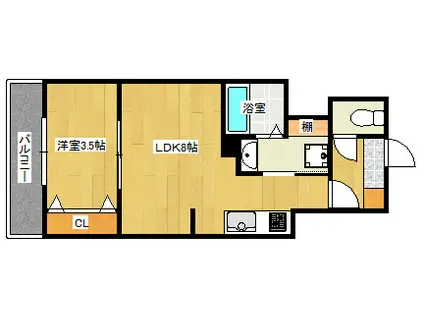 月光広島(1LDK/5階)の間取り写真