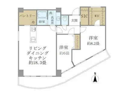 ロイヤルプラザ滝野川(2LDK/6階)の間取り写真