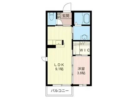 マストライフおもちゃのまちD(1LDK/1階)の間取り写真
