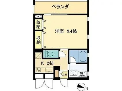 ARCADIA(1K/3階)の間取り写真