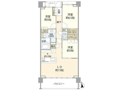 パークナード横濱上大岡(3LDK/3階)の間取り写真