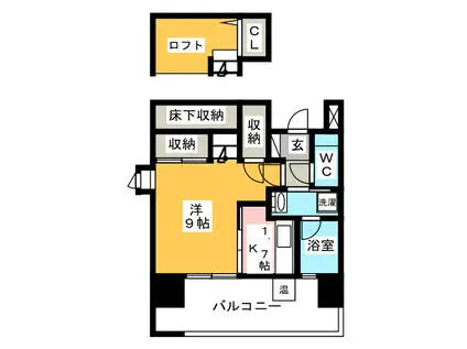 アクタス薬院III(1K/13階)の間取り写真