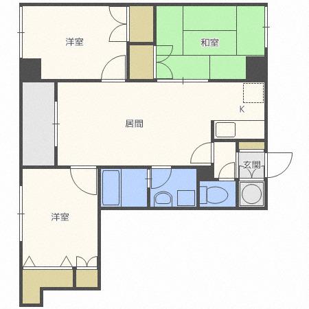 グリシーヌ41(3LDK/2階)の間取り写真