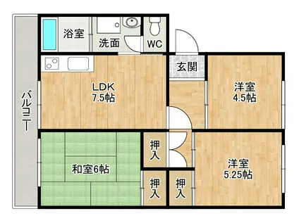 第二ACビル(3DK/5階)の間取り写真