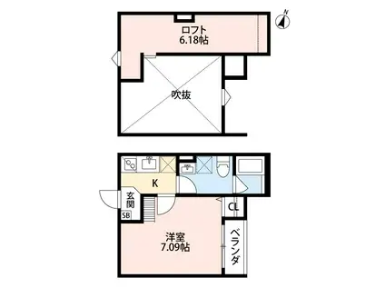 シャルマンコートIII(1K/2階)の間取り写真