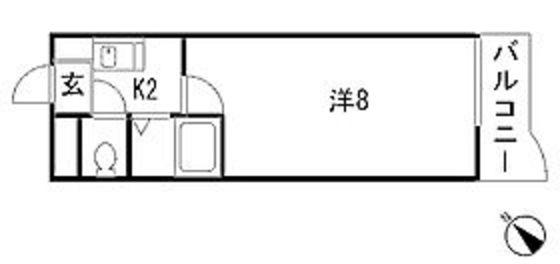 メゾンド長束(1K/1階)の間取り写真