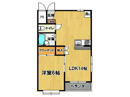 ルミナス花畑(1LDK/3階)の間取り写真