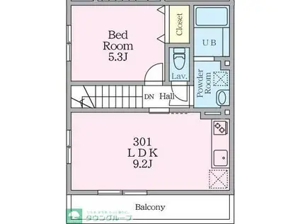 ミハス中野II(1LDK/3階)の間取り写真