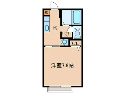 アーバンS(1K/2階)の間取り写真