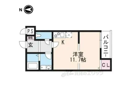 グロワール藤森(ワンルーム/3階)の間取り写真