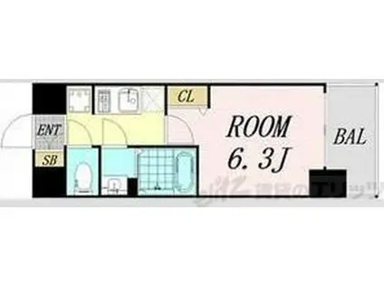 プレサンス淡路駅前(1K/4階)の間取り写真