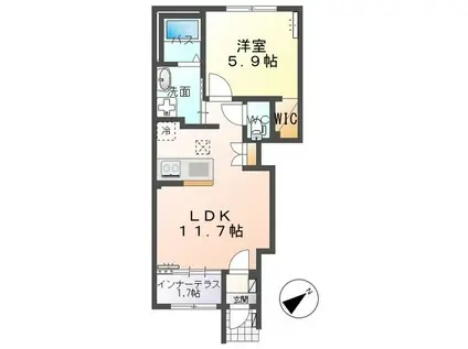 MAISON LA SOEUR (1LDK/1階)の間取り写真