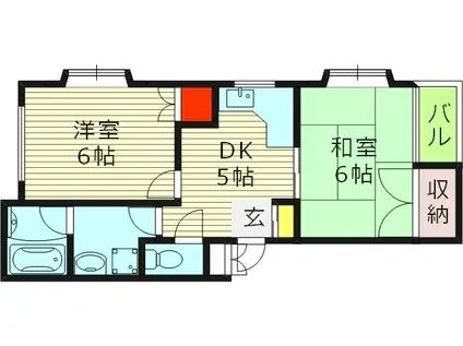 新森セイワ(2DK/2階)の間取り写真