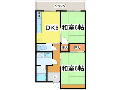 アーバンライフ春江 I(2DK/3階)の間取り写真
