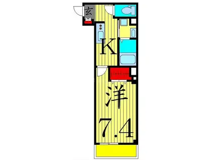 ル アンビシャス(1K/1階)の間取り写真