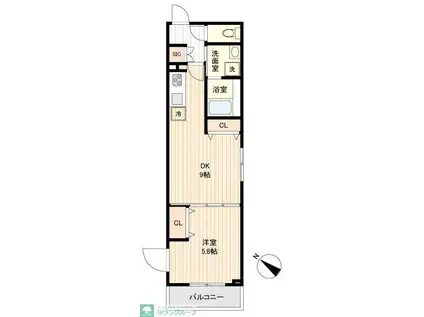 LA DOUCEUR下丸子(1LDK/4階)の間取り写真