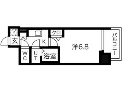 フォーリアライズ天王寺ヴァロ―ル(1K/6階)の間取り写真