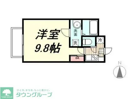 ブルーム竹ノ塚(1K/3階)の間取り写真