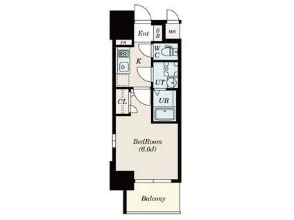 エスリードレジデンス本町パークフロント(1K/13階)の間取り写真