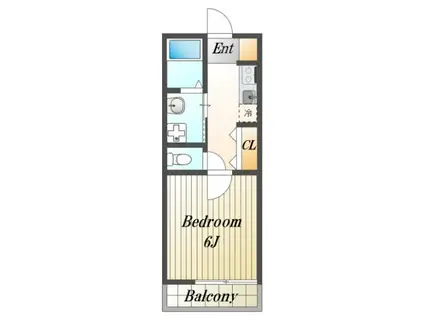 メゾンミユキII(1K/1階)の間取り写真