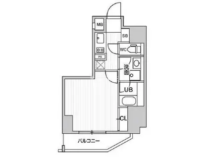 グラシアプレイス浅草橋(1K/2階)の間取り写真