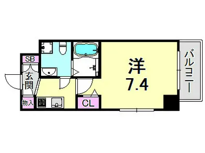 シャルマンパレ神戸花隈(1K/5階)の間取り写真