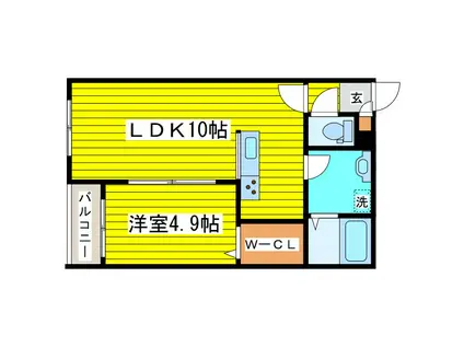 YS N10(1LDK/3階)の間取り写真